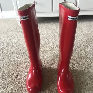Red hunter boots